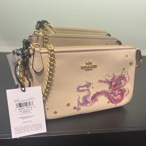 NWT COACH New Year Nolita 19 With Chain With Signature Canvas Dragon - Picture 3 of 9